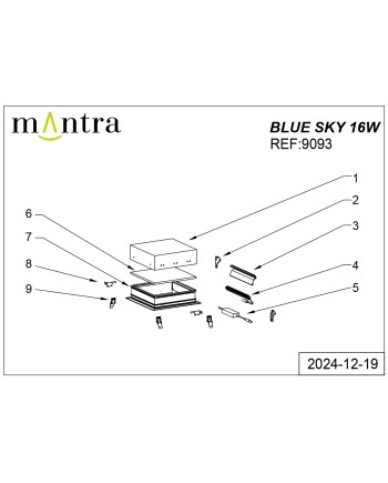 BLUE SKY * PLAFÓN LED EMPOTRABLE 30 X 30